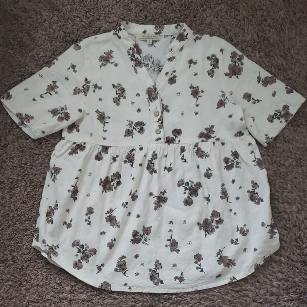 Polagram Floral Peplum Blouse